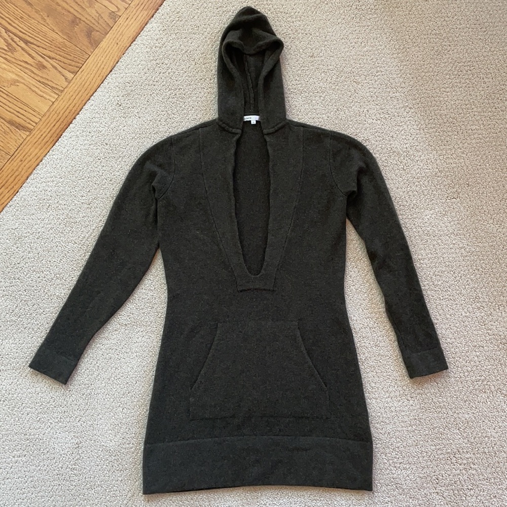 Vince hooded cashmere sweater dress